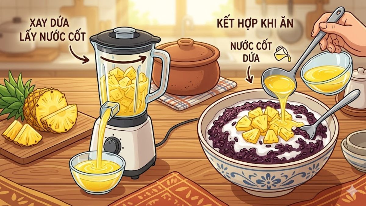 Sữa chua nếp cẩm nước cốt dứa