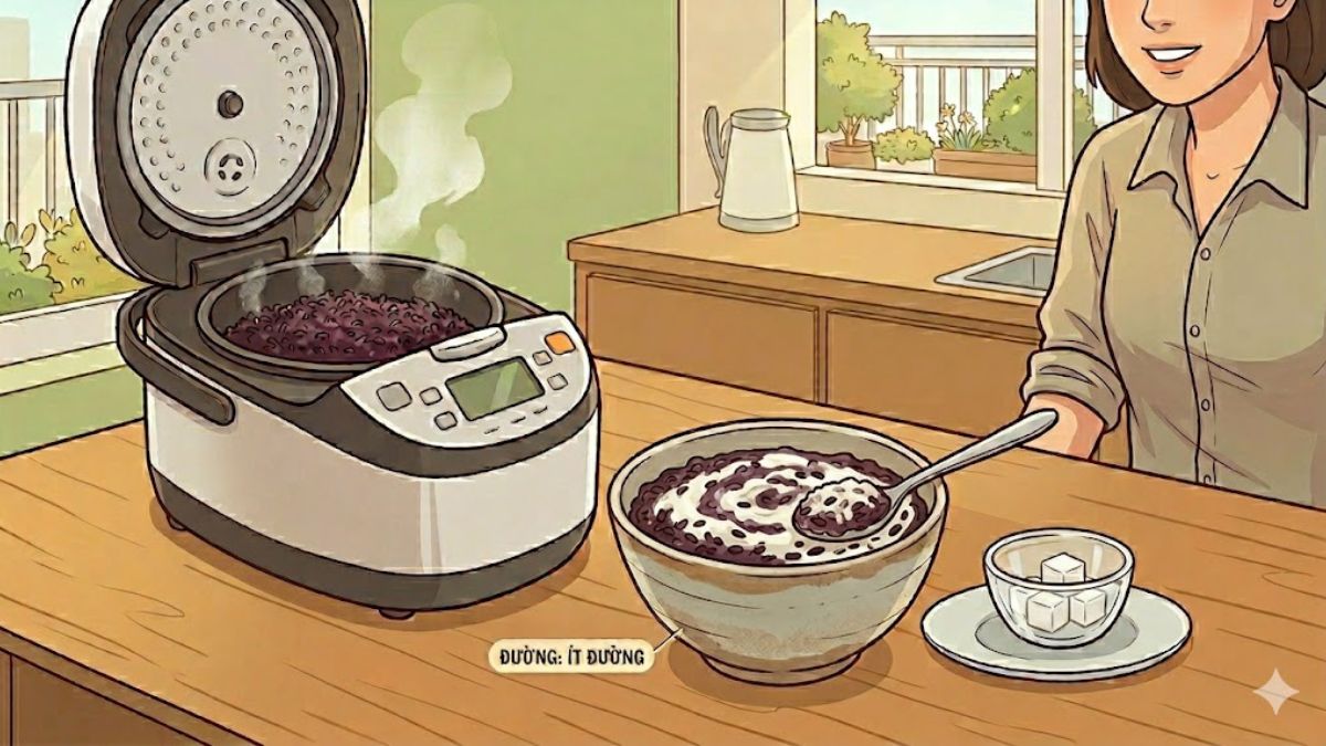 Sữa chua nếp cẩm ít đường