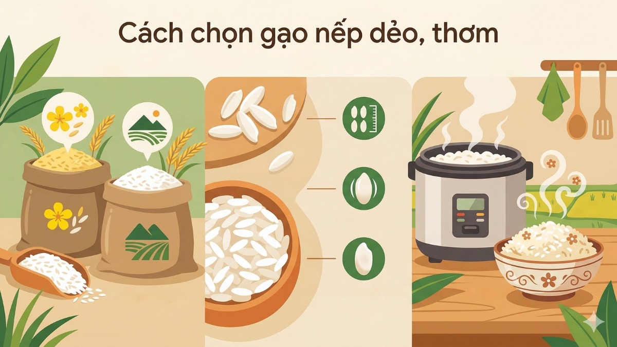 Cách chọn gạo nếp dẻo, thơm