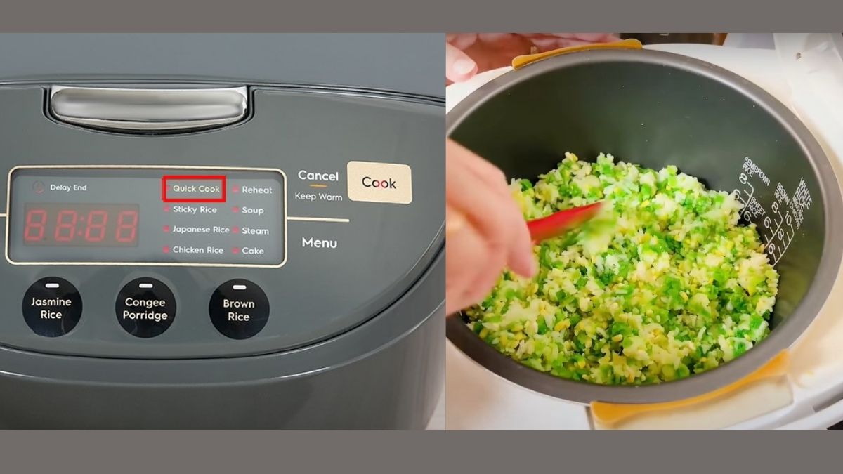 Tiến hành nấu xôi cốm bằng nồi cơm điện