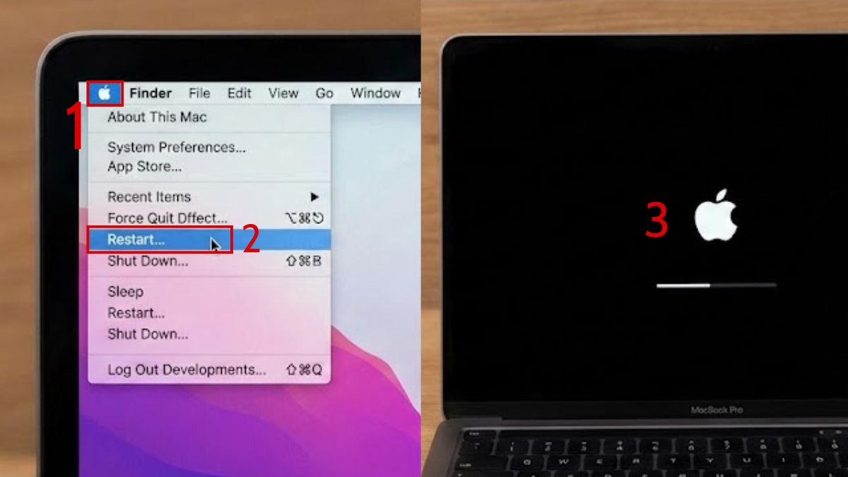 Khởi động lại MacBook