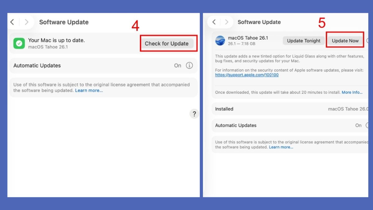 Update macOS là cách đơn giản để tăng tốc MacBook
