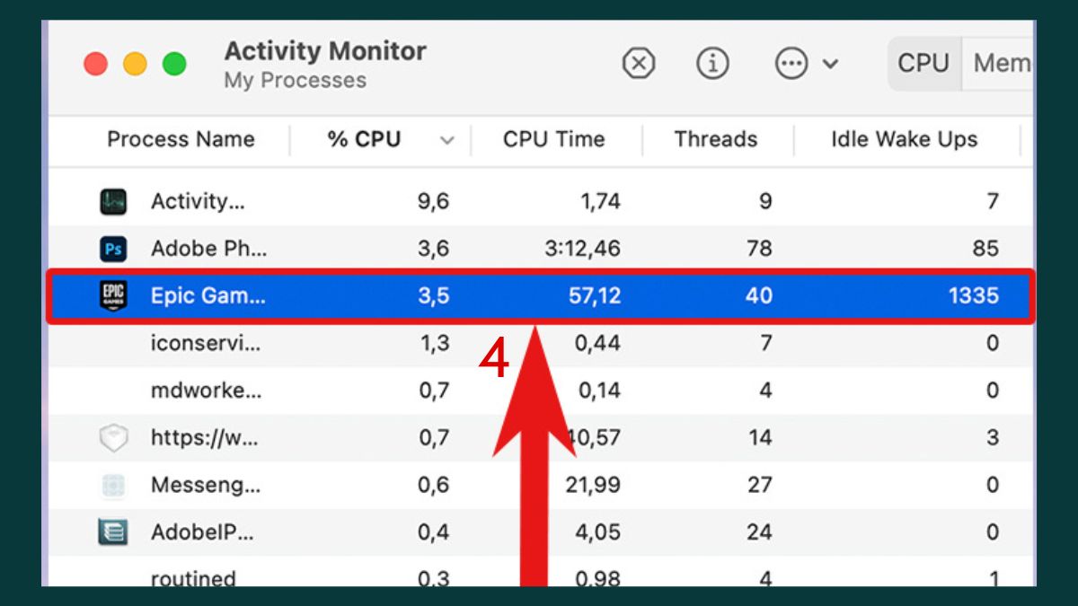 Không thể Force Quit ứng dụng
