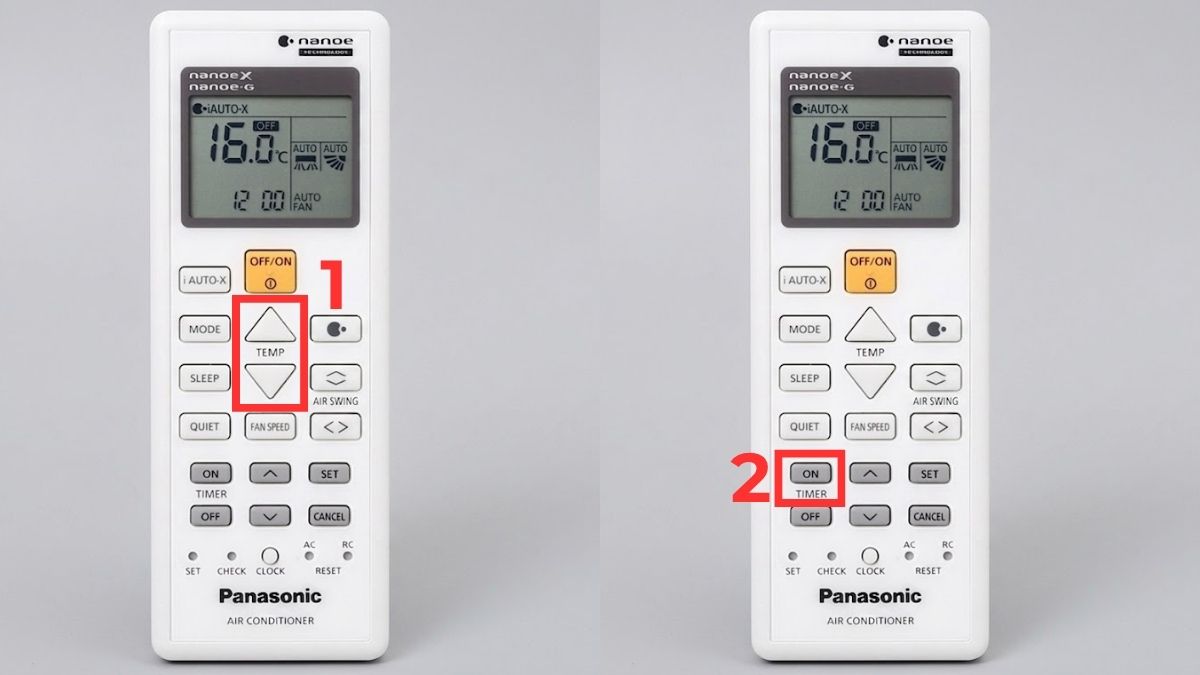 Cài đặt nhiệt độ, hẹn giờ cho điều hòa Panasonic