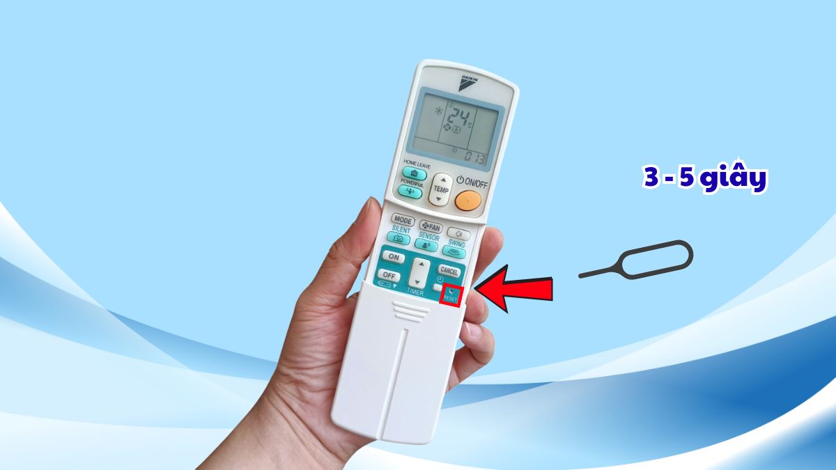 Reset điều hòa Daikin Reset bằng remote/điều khiểnbằng remote/điều khiển