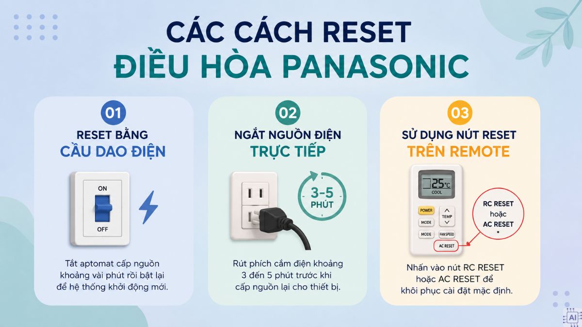 Các cách reset điều hòa Panasonic phổ biến hiện nay
