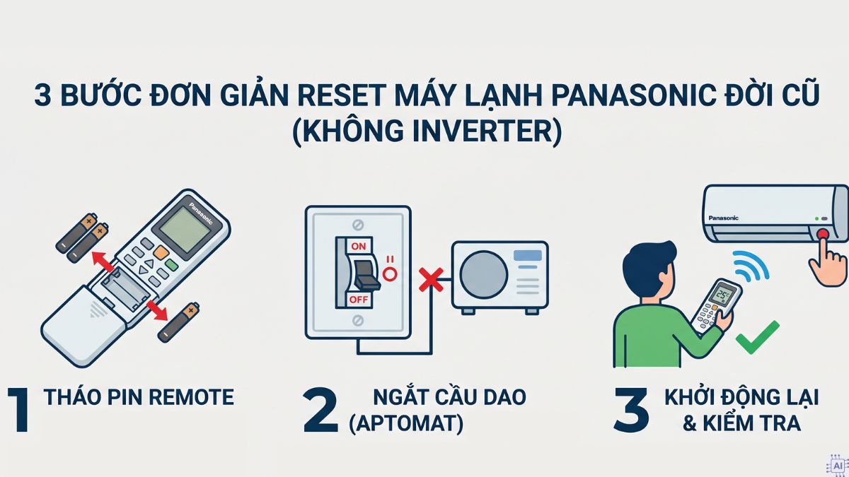 Hướng dẫn reset điều hòa Panasonic đời cũ (không inverter)
