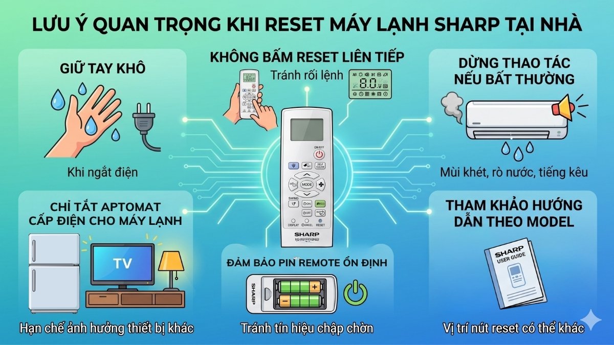Một vài lưu ý cần nhớ trước khi reset máy lạnh