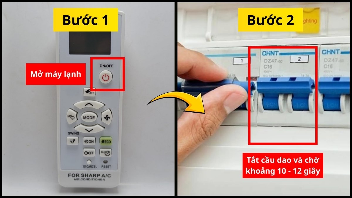 Sử dụng remote/điều khiển để reset máy lạnh Sharp