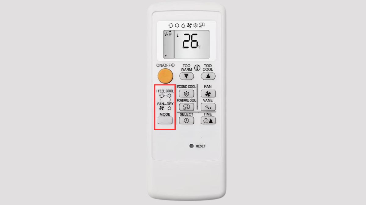 Cách chuyển các chế độ làm lạnh, hút ẩm, quạt gió