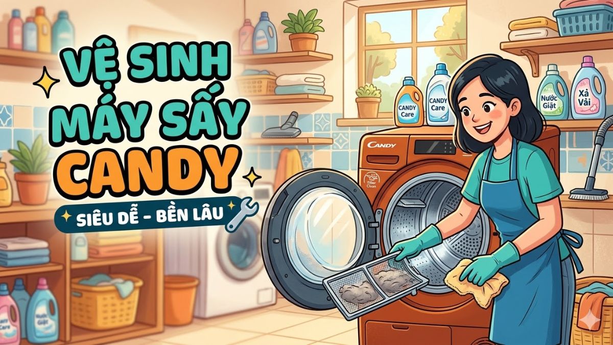 Hướng dẫn vệ sinh và bảo dưỡng máy sấy Candy