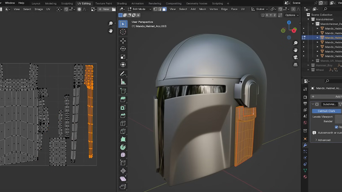 Dùng UV Unwrap giúp việc tô màu nhanh hơn trong Blender