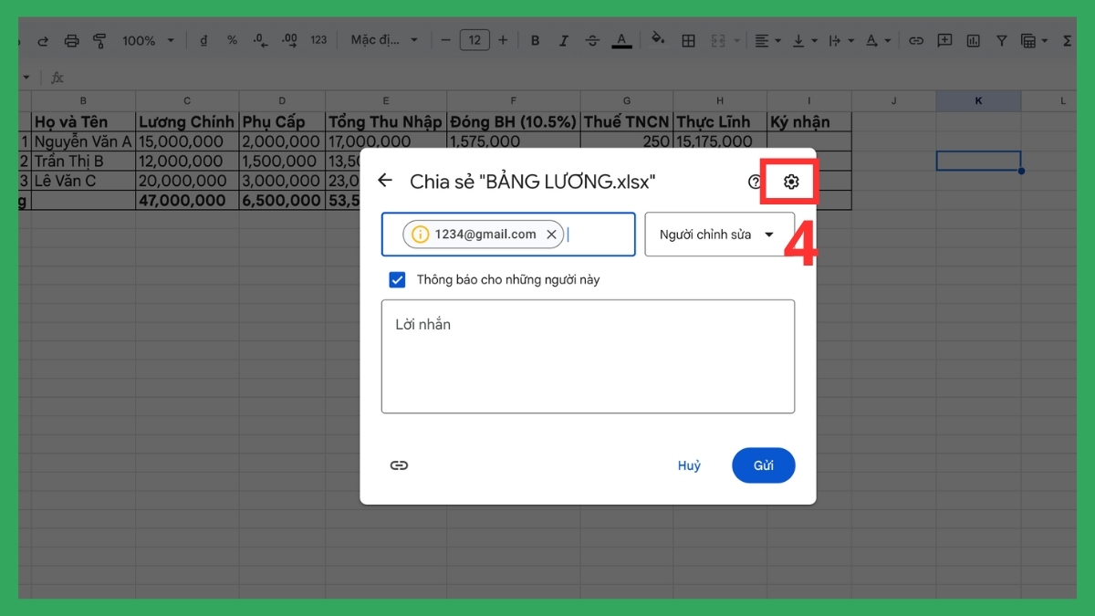 Cách bảo mật file Excel khi chia sẻ trên Google Drive