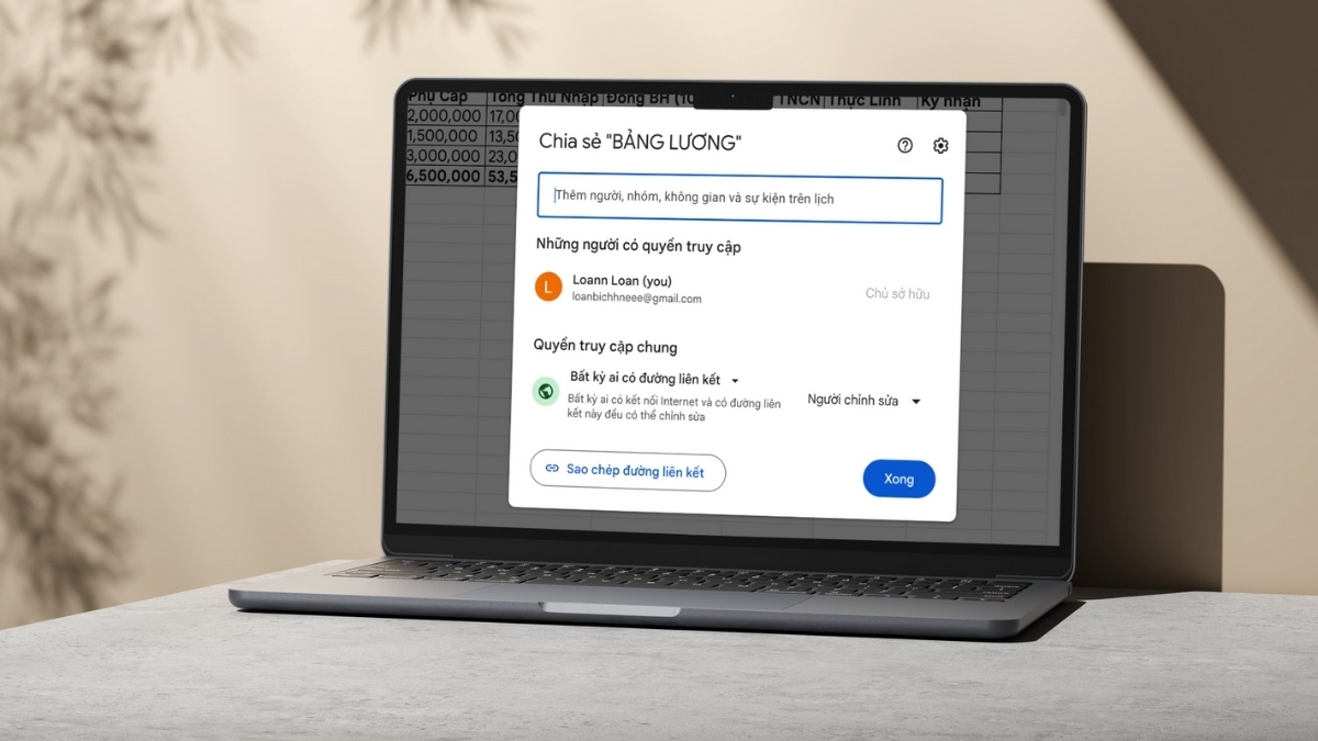 Người nhận không có quyền chỉnh sửa file