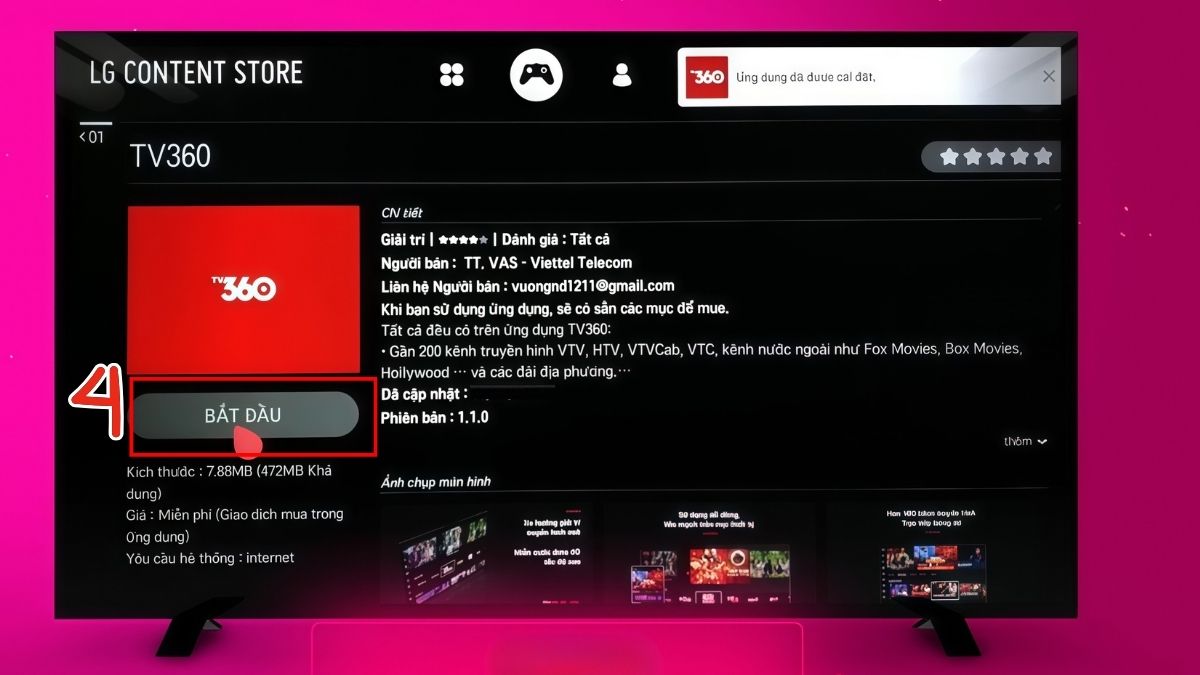 Tải ứng dụng TV360 từ kho ứng dụng