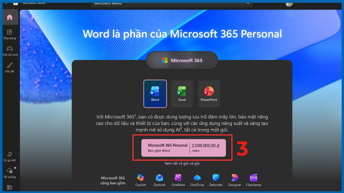 Cách tải Word thông qua Microsoft Store