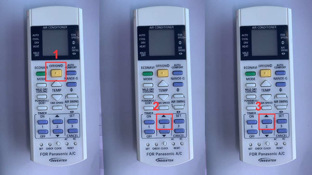 Tắt đèn xanh trên điều hòa Panasonic bằng remote