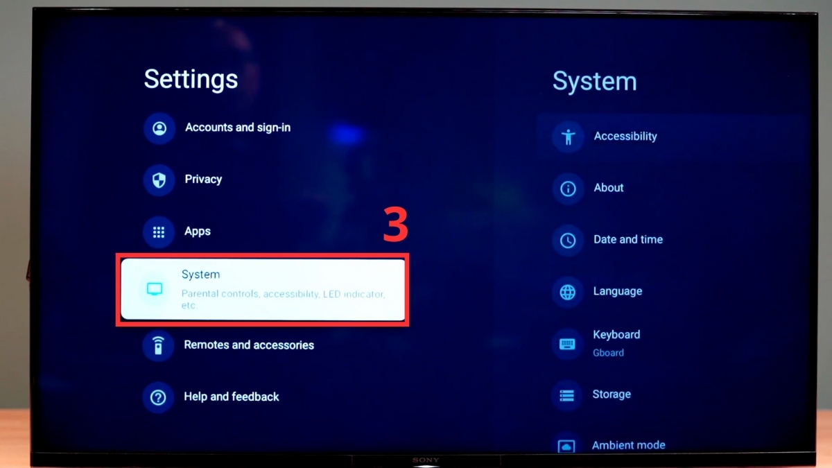 Thoát chế độ Demo cho Android TV/Google TV của Sony