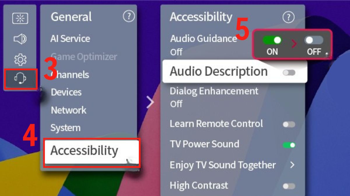 Cách tắt mô tả hình ảnh bằng giọng nói trên TV LG (Audio Description)