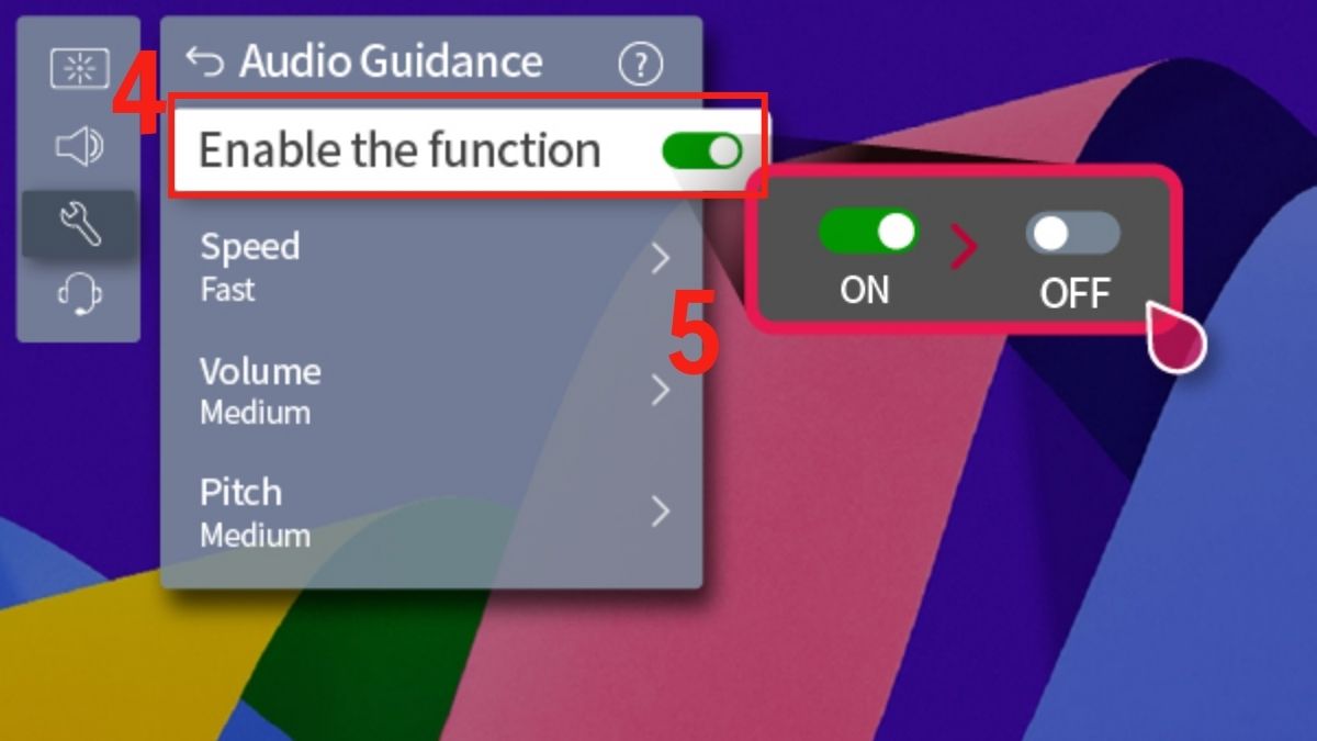 Cách tắt hướng dẫn bằng giọng nói (Voice Guide)