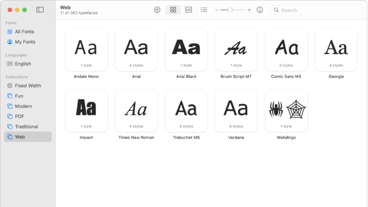Chọn định dạng font phù hợp