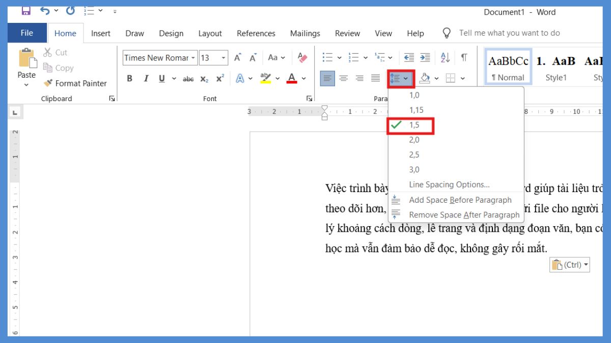 Chữ bị dồn quá sát, khó đọc