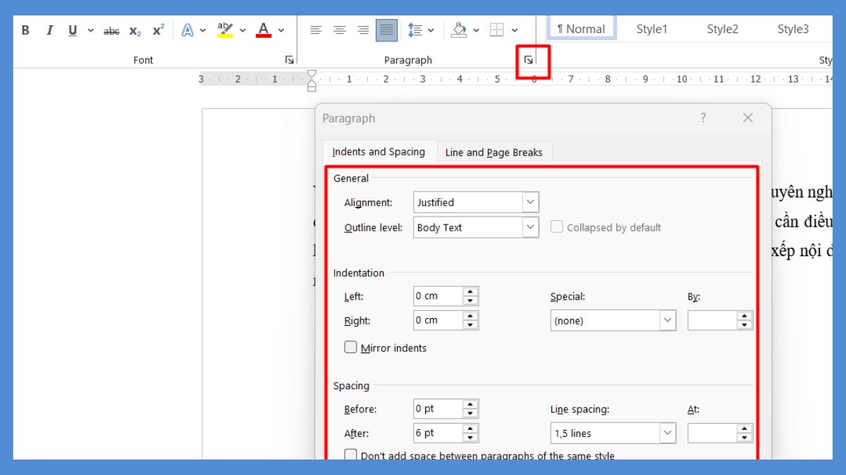 Mất định dạng đoạn văn