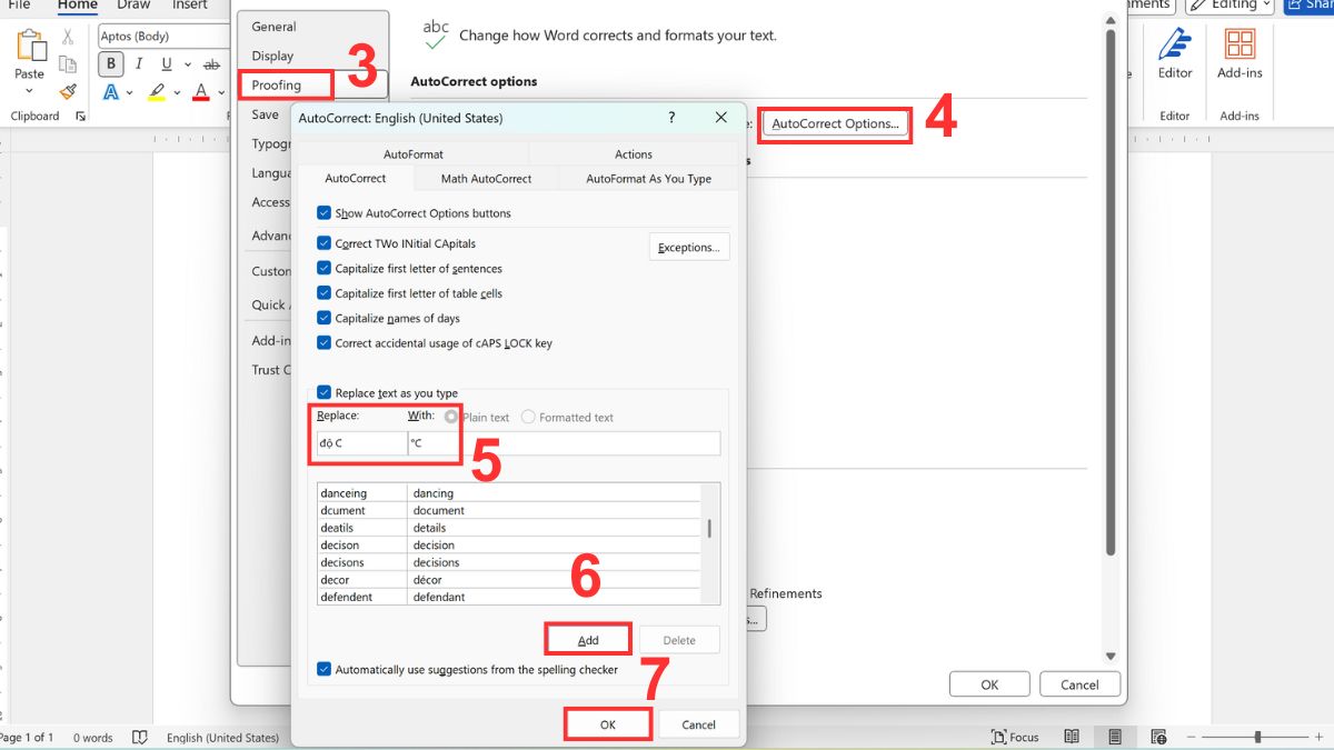 Tạo phím tắt riêng cho ký hiệu bằng AutoCorrect