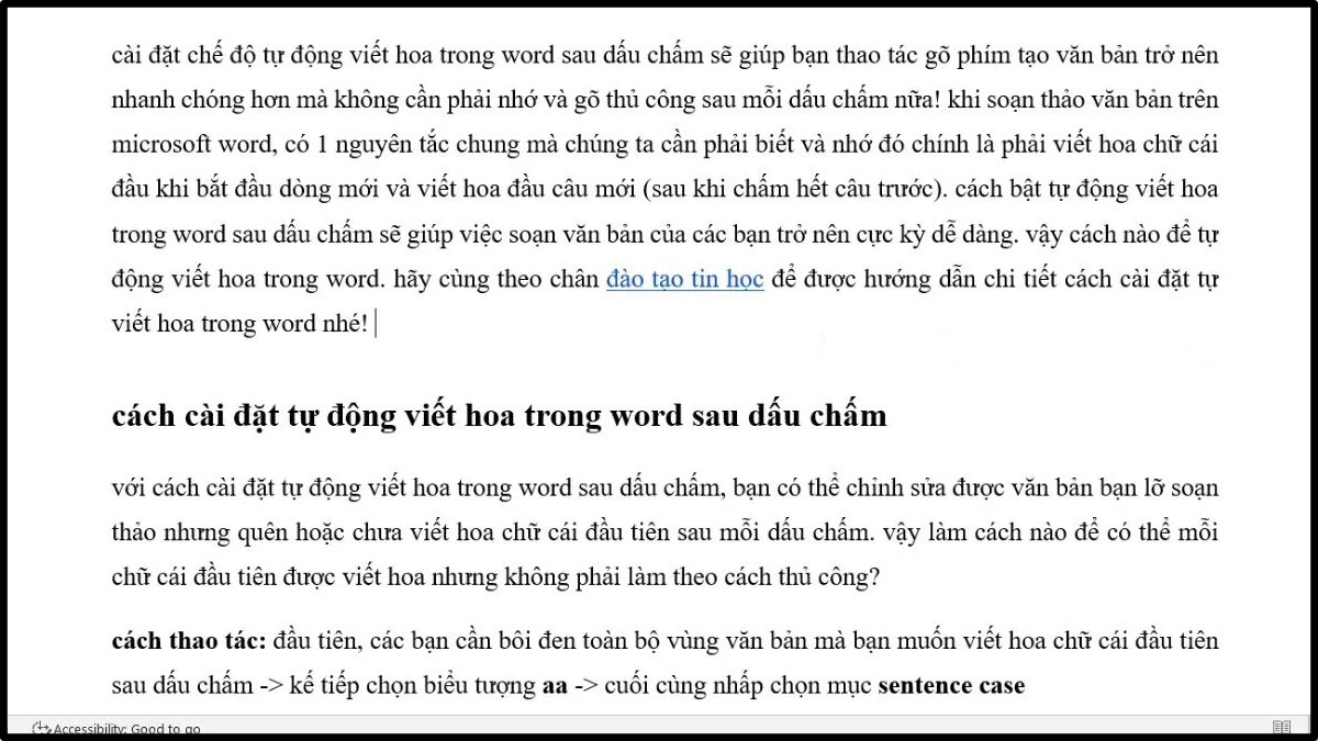 Lỗi Word không tự động viết hoa dù đã bật
