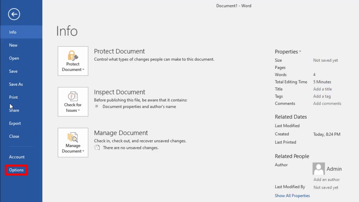 Sử dụng chức năng "AutoCorrect Options" bước 1