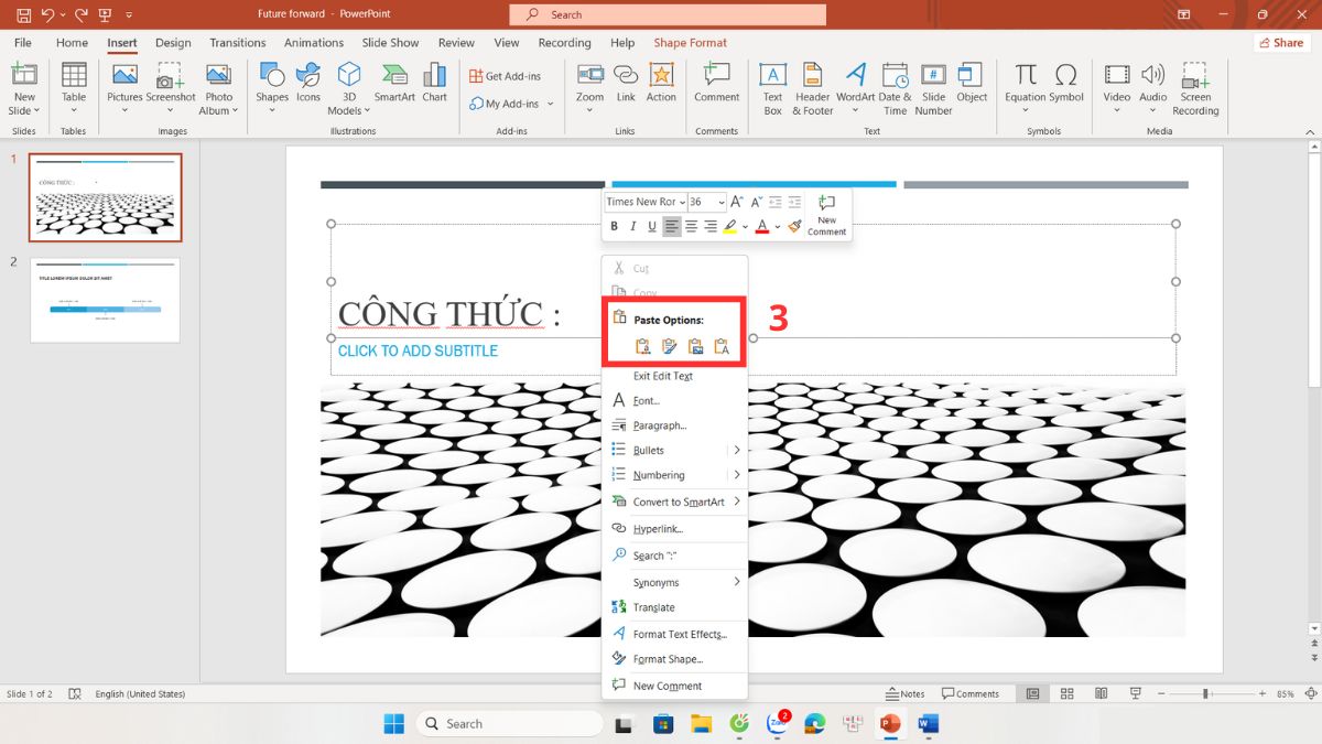 Chèn phân số bằng Insert Symbol hoặc Copy từ Word