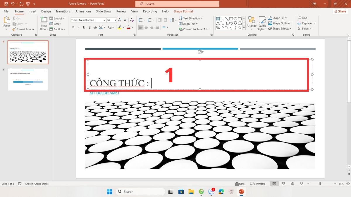 Viết phân số bằng Equation trong PowerPoint