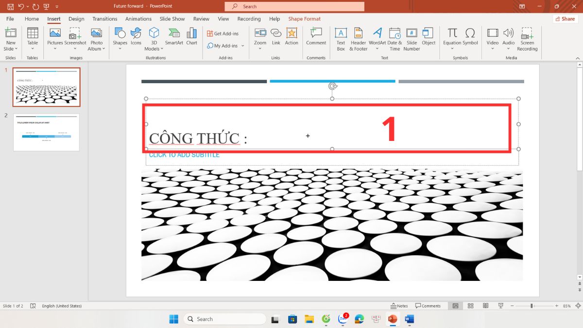 Chèn phân số bằng Insert Symbol hoặc Copy từ Word