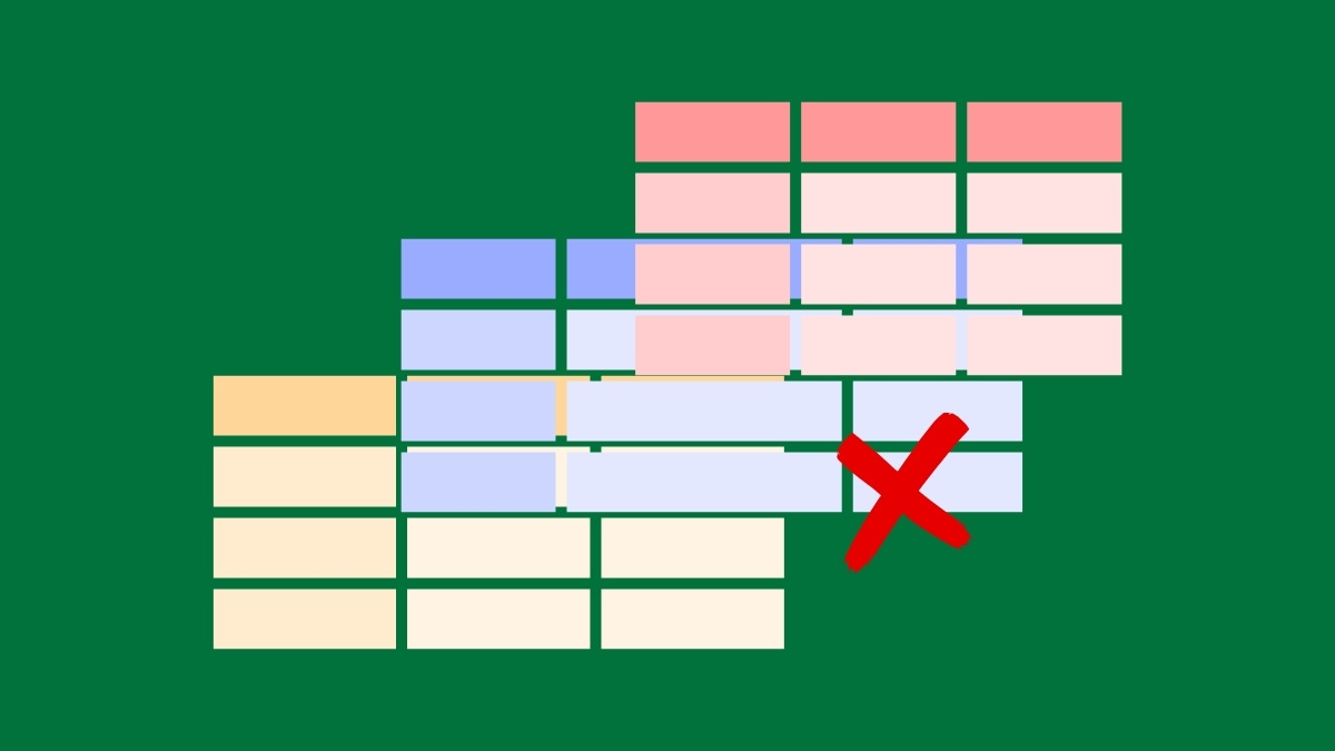 Hạn chế dùng quá nhiều bảng trong cùng file