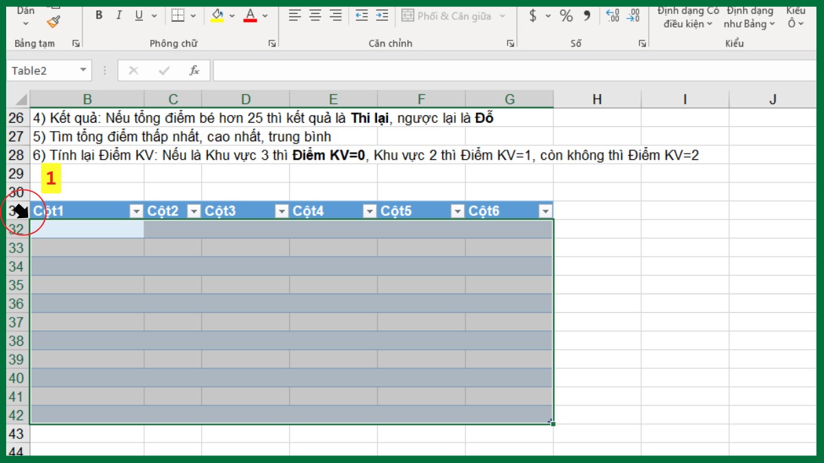 Cách xoá bảng trong Excel toàn bộ nội dung và định dạng
