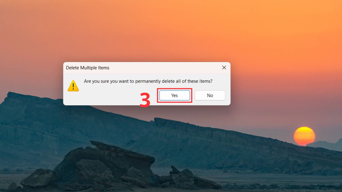 Xóa sạch thùng rác để xóa file vĩnh viễn trên máy tính