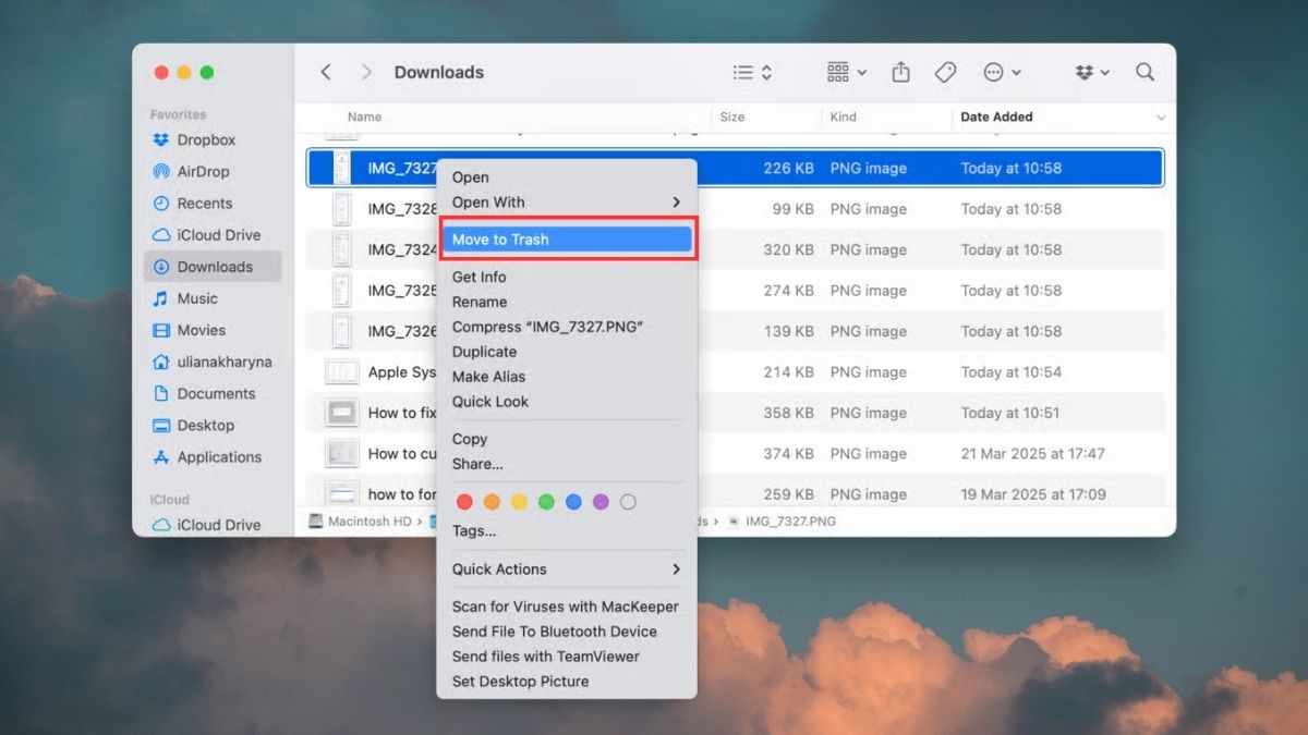 Xóa file tạm thời ở máy tính trên Mac