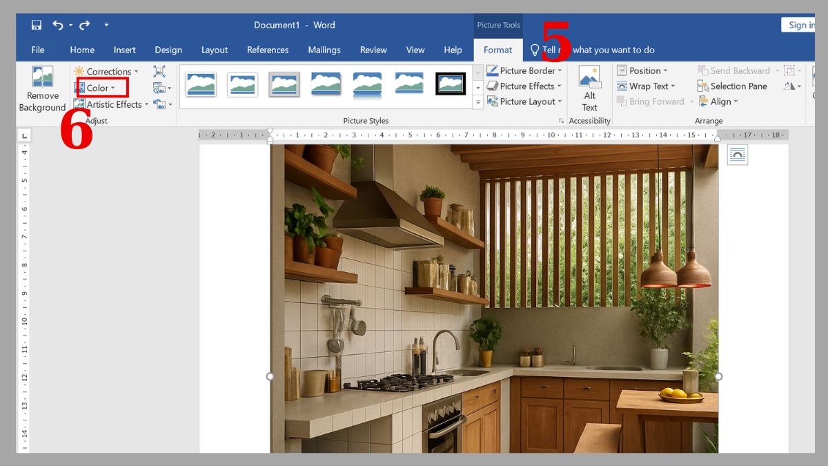 Sử dụng công cụ Set Transparent Color để xóa bỏ nền ảnh trong Word