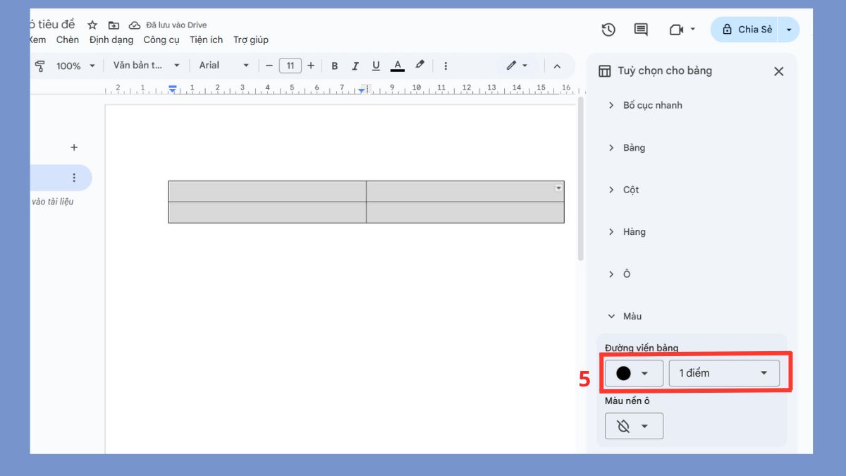 Cách khôi phục lại viền bảng khi cần thiết