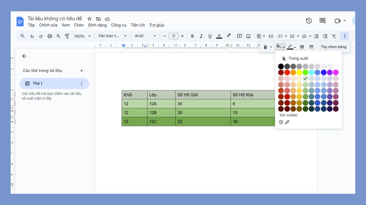 Kết hợp màu nền nhẹ để phân tách nội dung