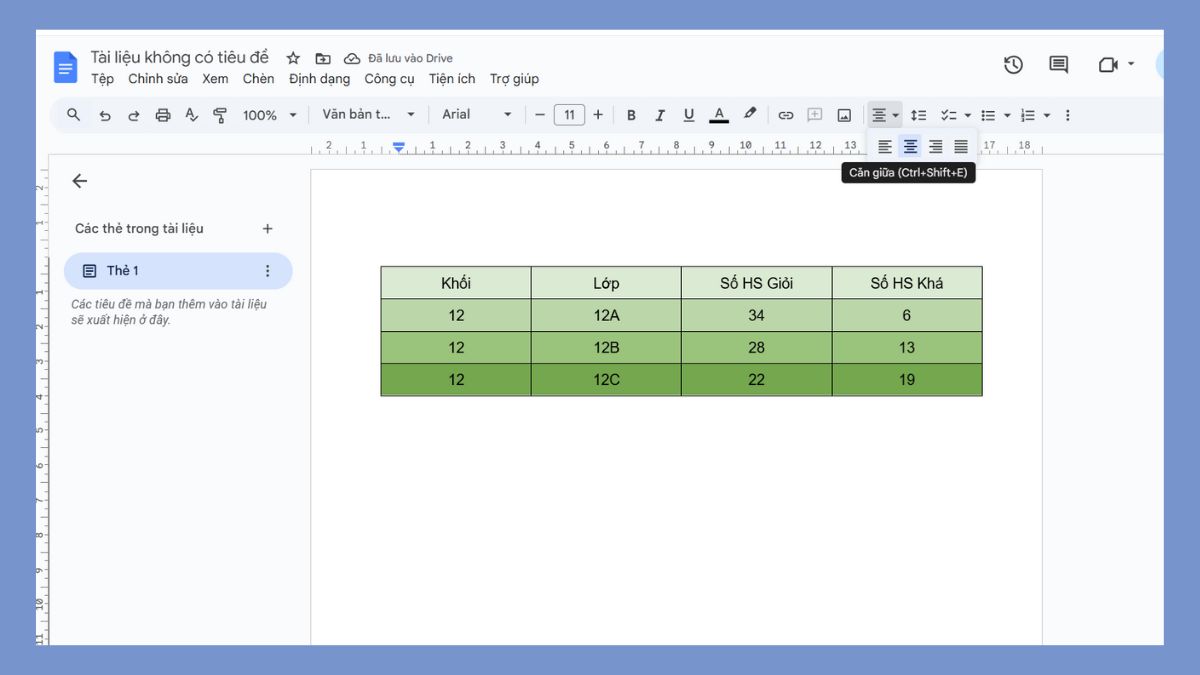 Giữ độ rộng cột đều nhau
