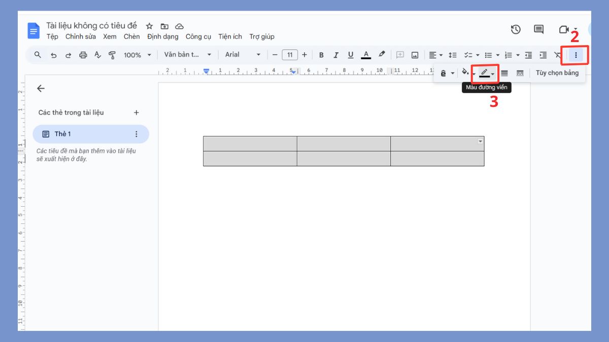 Đổi màu viền bảng là một cách để xóa viền bảng