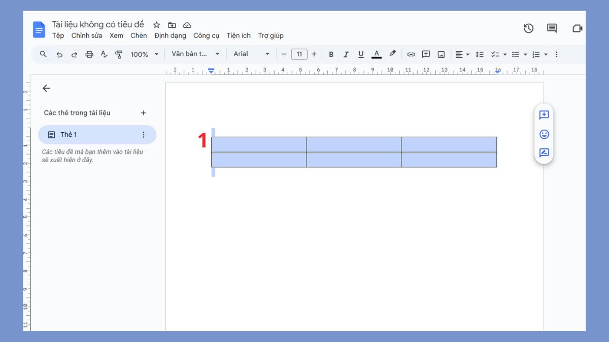 Giảm độ dày viền để xóa viền bảng