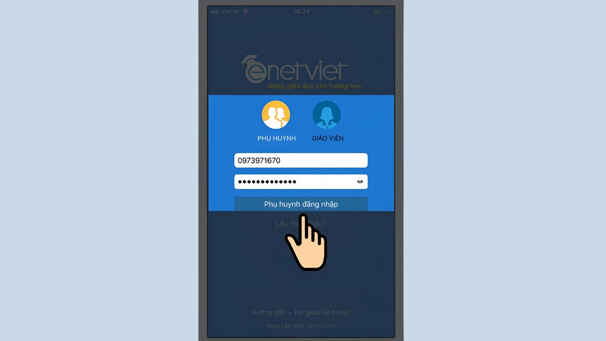 Hướng dẫn từng bước cách phụ huynh xem điểm trên eNetViet