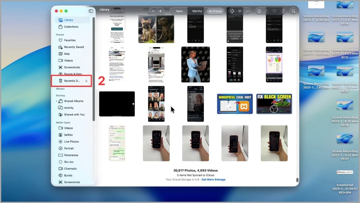 Cách xóa ảnh vĩnh viễn trên MacBook đối với ảnh đã xóa trong ứng dụng Photos
