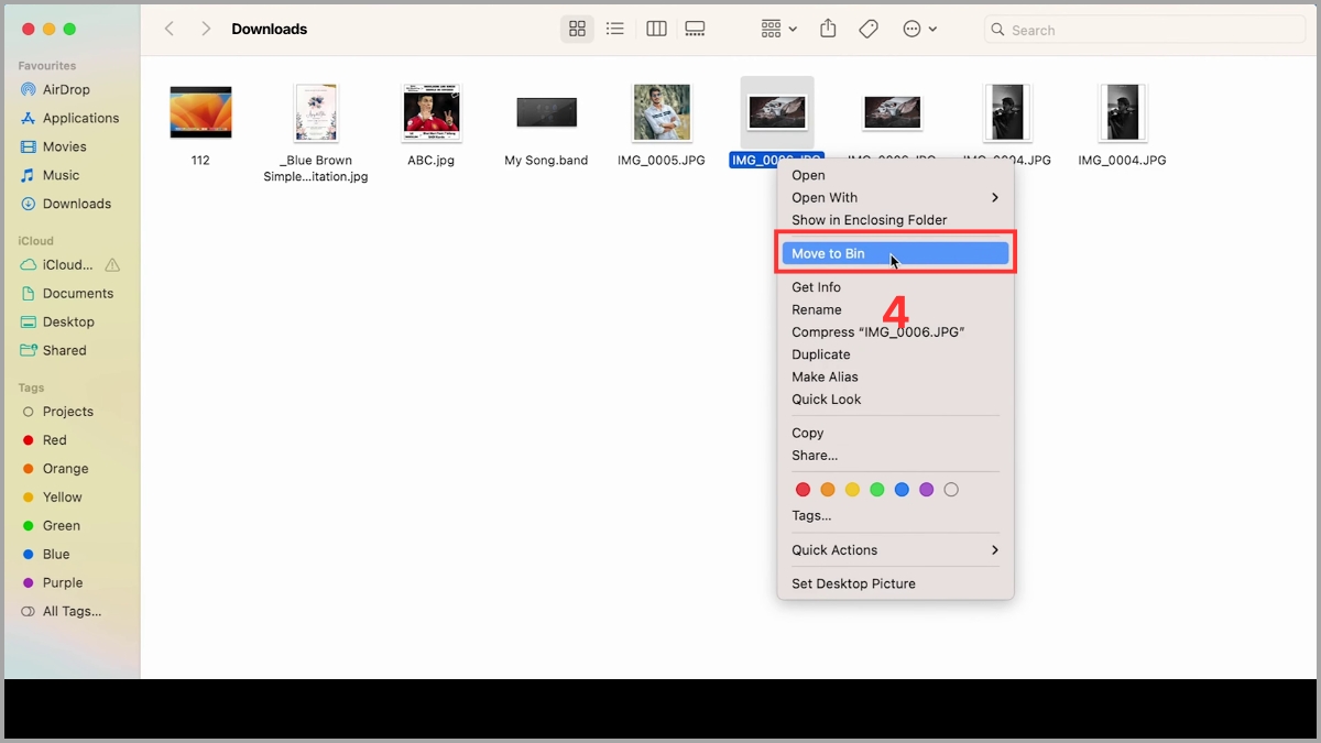 Cách xóa ảnh trên MacBook từ Finder