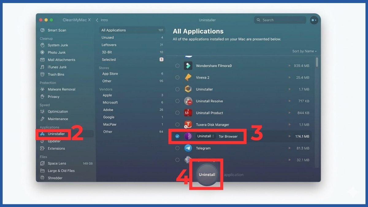 Gỡ phần mềm trên MacBook bằng CleanMyMac X