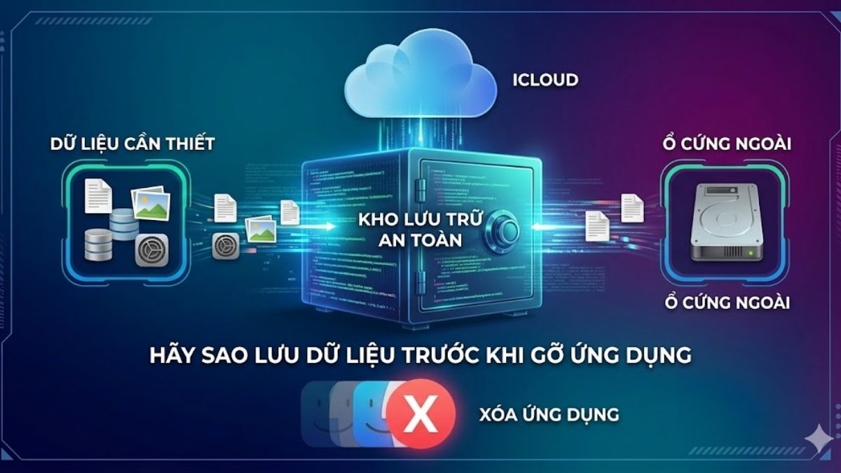 Sao lưu dữ liệu trước khi xóa app