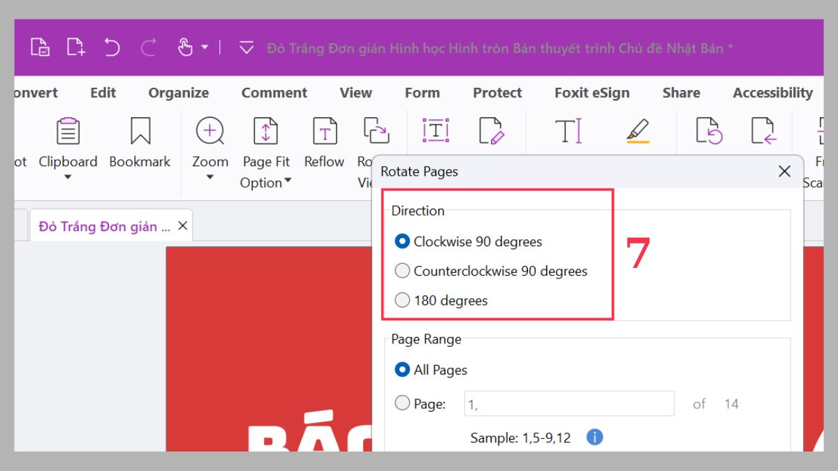 Xoay tạm thời 1 trang PDF