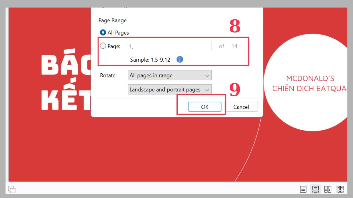 Xoay tạm thời 1 trang PDF